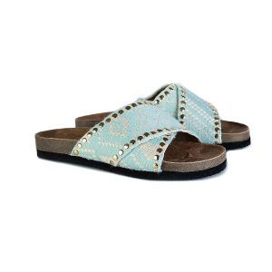 Classic Natural Insole X Sandals Gold Studs -Azure Eindi